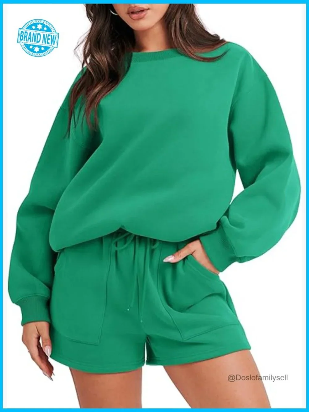 2 Piece Outfits Sweat Shorts Sets Oversized Casual Lounge Matching Set